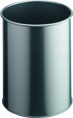 Picture of Durable DURABLE Papierkorb Metall rund 15 Liter Metallic silber
