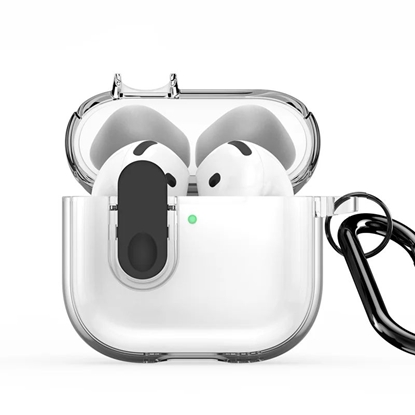 Attēls no Dux Ducis Apple AirPods 4 PECL Series PC+TPU Cover with Hook Black Clear