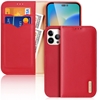 Picture of Dux Ducis Dux Ducis Hivo Leather Flip Cover Genuine Leather Wallet for Cards and Documents iPhone 14 Pro Max Red
