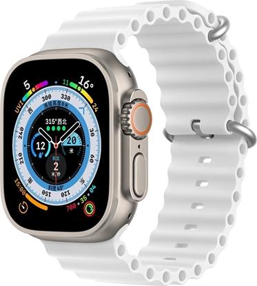 Изображение Dux Ducis Dux Ducis Strap pasek Watch 8 / 7 / 6 / 5 / 4 / 3 / 2 / SE (45 / 44 / 42mm) silikonowa opaska bransoletka biay (OceanWave Version)