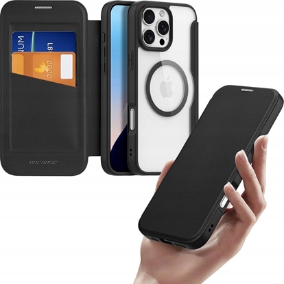 Attēls no Dux Ducis Etui Skin X Pro na iPhone 16 Pro Max z MagSafe i klapk - czarne