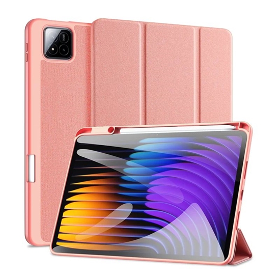 Picture of Dux Ducis Xiaomi Redmi Pad 7/7 Pro Domo Series Tri-fold Stand PU Leather Tablet Cover Pink