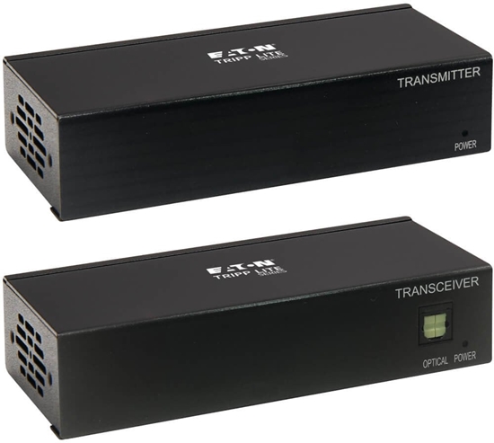 Изображение Eaton Tripp Lite Series DisplayPort to HDMI over Cat6 Extender Kit, Transmitter/Transceiver - 4K 60 Hz, HDR, 4:4:4, PoC, 230 ft. (70.1 m), TAA - Erweiterung fur Video/Audio - Sender - uber CAT 6 - bis zu 70.1 m - TAA-konform