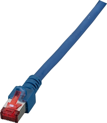 Изображение EFB EFB RJ45 Patchkabel S/FTP Cat.6 LSZH 0.15m BLAU reines Kupfer Laengenaufdruck auf Knickschutztuelle patentiert