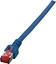 Attēls no EFB EFB RJ45 Patchkabel S/FTP Cat.6 LSZH 0.15m BLAU reines Kupfer Laengenaufdruck auf Knickschutztuelle patentiert