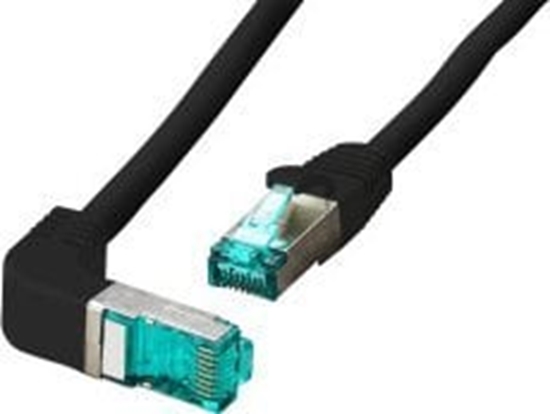 Изображение EFB EFB RJ45 Patchkabel S/FTP Cat.6A LSZH einseitig 90 Grad gewinkelt 3m schwarz