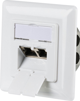 Attēls no EFB Netzwerkdose CAT6a Unterputz 2-fach RJ45 LSA+ Weiss