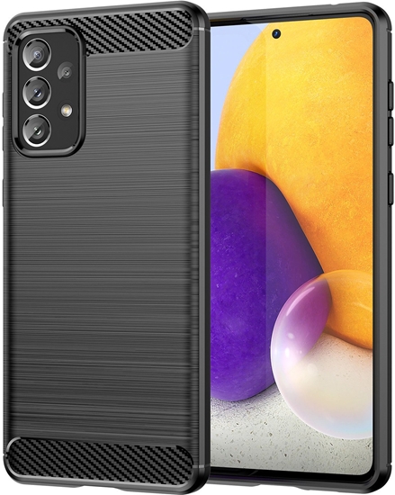 Picture of Elastyczne etui pokrowiec na Samsung Galaxy A73 Carbon Case - czarny Elastyczne etui pokrowiec na Samsung Galaxy A73 Carbon Case - czarny