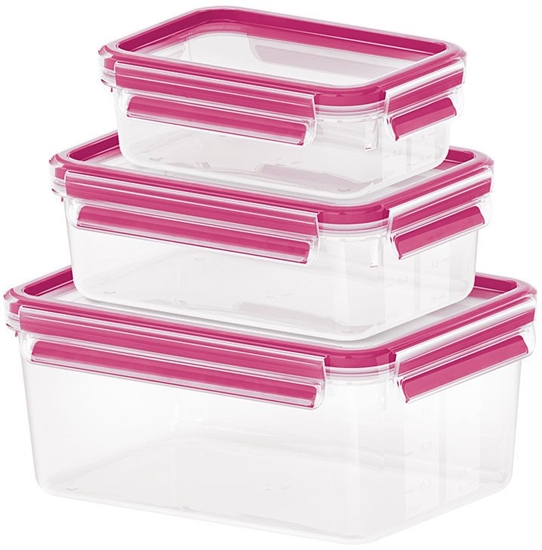 Изображение EMSA 515584 pojemnik do przechowywania ywnoci Prostoktny Pudeko Zielony, Przezroczysty 3 szt.