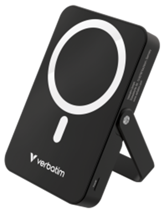 Attēls no Enerģijas krātuve Verbatim Charge n Go 10000mAh Magnetic Wireless Charge Black ar Statīvu