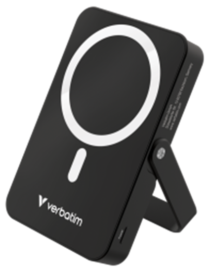Picture of Enerģijas krātuve Verbatim Charge n Go 10000mAh Magnetic Wireless Charge Black ar Statīvu