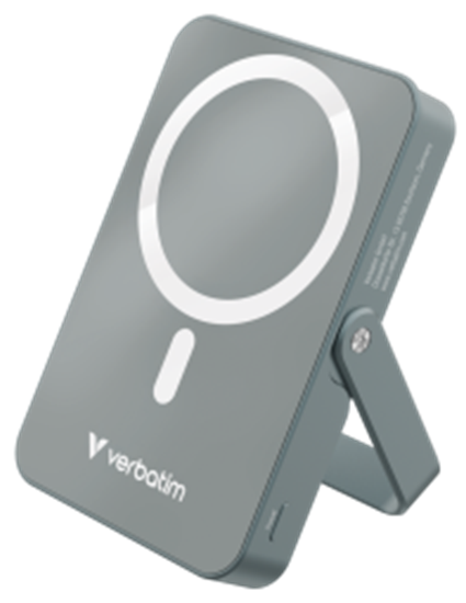 Picture of Enerģijas krātuve Verbatim Charge n Go 10000mAh Magnetic Wireless Charge Grey ar Statīvu