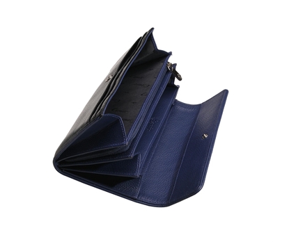Изображение ESQUIRE LARGE WALLET PIPING, Black/Royal