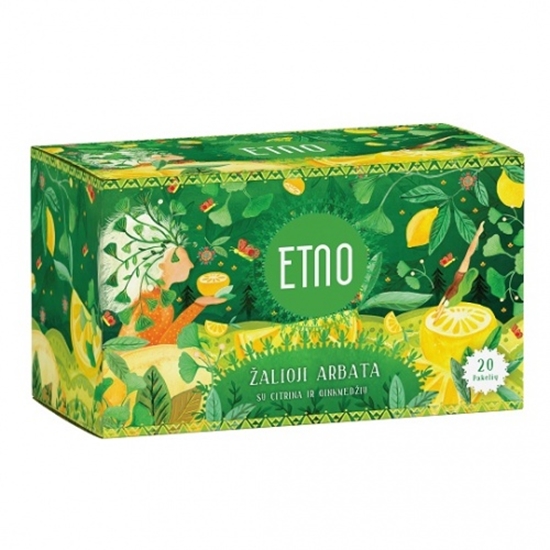 Изображение ETNO Green tea with lemon and ginkgo 40g (2gx20 pcs.)