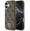 Picture of Guess PU Leather 4G Strass Triangle Logo Gold Frame MagSafe Case for iPhone 17 / Brown