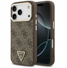 Picture of Guess PU Leather 4G Strass Triangle Logo Gold Frame MagSafe Case for iPhone 17 Pro / Brown
