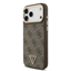 Изображение Guess PU Leather 4G Strass Triangle Logo Gold Frame MagSafe Case for iPhone 17 Pro Max / Brown