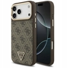 Picture of Guess PU Leather 4G Strass Triangle Logo Gold Frame MagSafe Case for iPhone 17 Pro Max / Brown