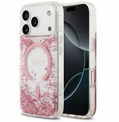 Attēls no Etui Guess Resin Bottom Glitter MagSafe   do iPhon