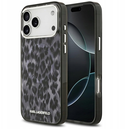 Изображение Karl Lagerfeld IML Leopard MagSafe Case for iPhone 17 Pro Max / Grey