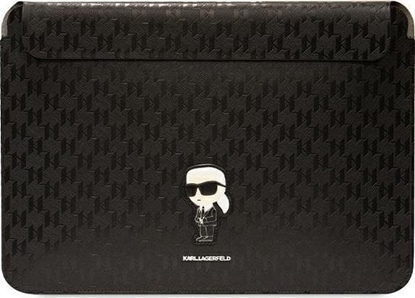 Attēls no Etui Karl Lagerfeld Karl Lagerfeld Sleeve KLCS16SAKHPKK 16" czarny/black Saffiano Monogram Ikonik