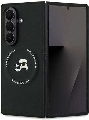 Attēls no Etui Karl Lagerfeld Karl&Choupette Logo MagSafe na Samsung Galaxy Z Fold7 - czarne