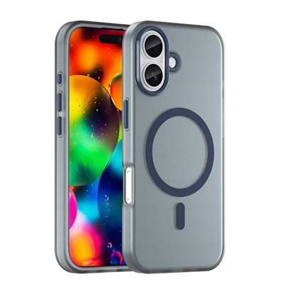 Attēls no Etui Magnetic Abrasive na iPhone 17 kompatybilne z MagSafe - matowe niebieskie