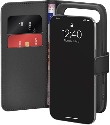 Изображение Etui Puro Wallet Stand na iPhone 17 Air z ekoskóry, z klapk, portfelem i funkcj podstawki - czarne