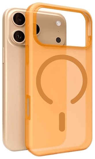 Picture of Etui silikonowe Puro Daylight kompatybilne z Magsafe na iPhone 17 Pro - póprzezroczyste pomaraczowe