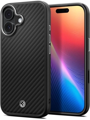 Picture of Etui Spigen Enzo Aramid "T" MagSafe na iPhone 17 - czarno-srebrne
