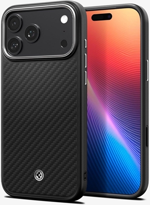 Picture of Etui Spigen Enzo Aramid "T" MagSafe na iPhone 17 Pro Max - czarno-srebrne