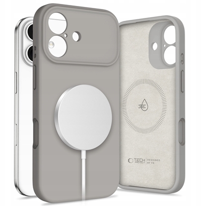 Изображение Etui Tech-Protect Silicone MagSafe do Apple iPhone 17 Stone Grey