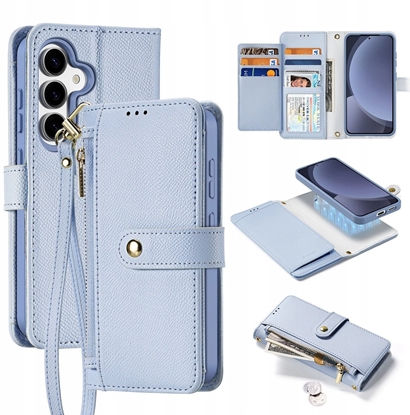 Изображение Etui z klapk Dux Ducis Lawa do Samsung Galaxy S25+ Plus z odczanym portfelem magnetycznym niebieskie