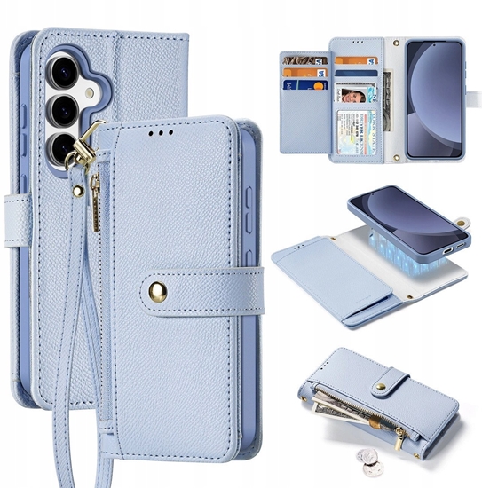 Изображение Etui z klapk Dux Ducis Lawa do Samsung Galaxy S25+ Plus z odczanym portfelem magnetycznym niebieskie