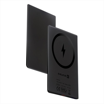 Изображение Evelatus Evelatus 3000mAh Power Bank Super Slim With Wireless charging EVEP03PBSSB Black