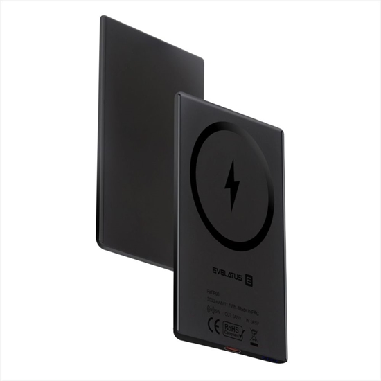 Picture of Evelatus Evelatus 3000mAh Power Bank Super Slim With Wireless charging EVEP03PBSSB Black