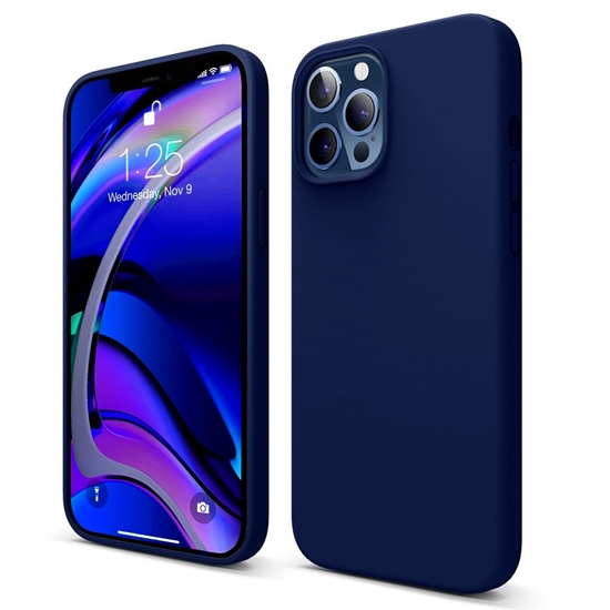 Изображение Evelatus Premium Mīksta pieskāriena silikona maks - vāciņš priekš iPhone 12 Pro Max Zils