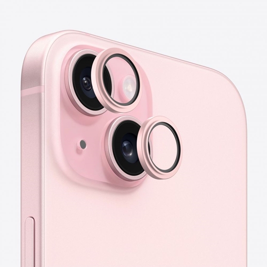 Изображение Evelatus Apple iPhone 15 Camera Lens Protector Armor Pink