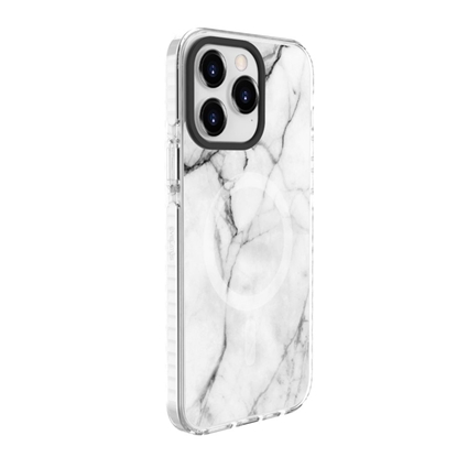 Picture of Evelatus Apple iPhone 15 Pro Max PC+TPU With MagSafe Customized Print Marble White