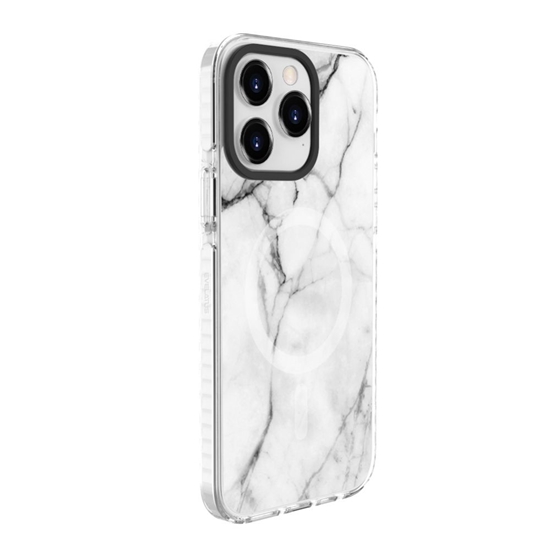 Picture of Evelatus Apple iPhone 15 Pro Max PC+TPU With MagSafe Customized Print Marble White