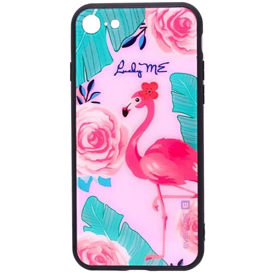 Изображение Evelatus Apple iPhone 7/8/SE 2020 Picture Glass Case Flamingo Party