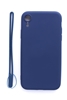 Picture of Evelatus Apple iPhone XR Soft Touch Silicone Case with Strap Dark Blue