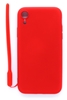 Picture of Evelatus Apple iPhone XR Soft Touch Silicone Case with Strap Red