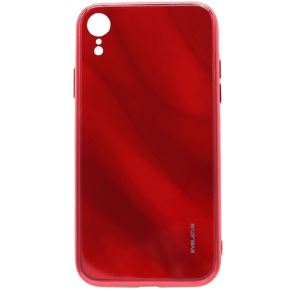 Изображение Evelatus Apple iPhone XR Water Ripple Full Color Electroplating Tempered Glass Case Red
