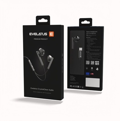 Picture of Evelatus Crystal Clear Audio headphones with Type-C with microphone CCA-TC-BL Black