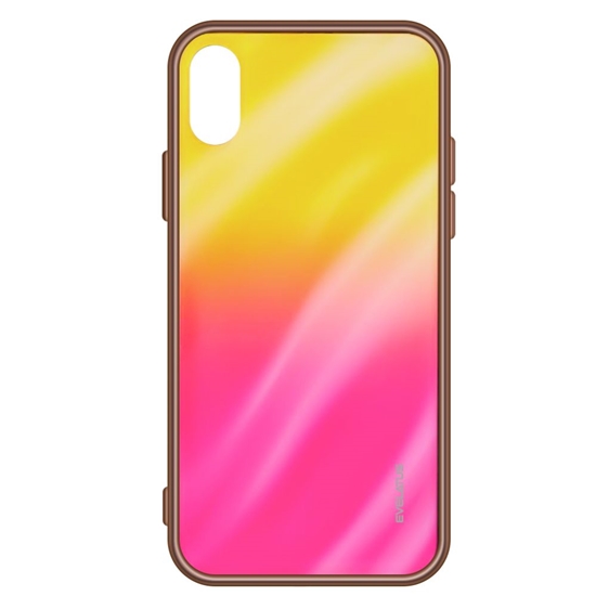 Picture of Evelatus Huawei P Smart 2019 Water Ripple Full Color Electroplating Tempered Glass Gradient Yellow-Pink