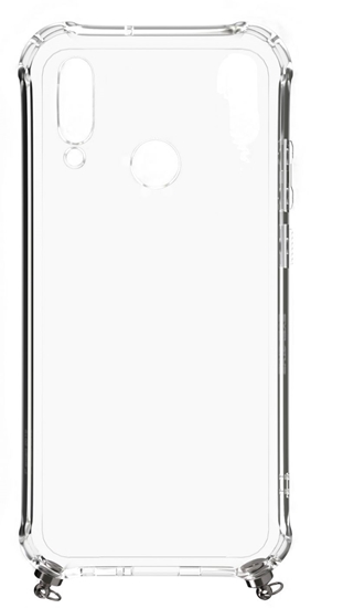 Picture of Evelatus Huawei P30 Lite Silicone Transparent with Necklace TPU Strap Silver