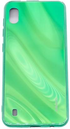 Picture of Evelatus Samsung Galaxy A10 Water Ripple Full Color Electroplating Tempered Glass Case Green