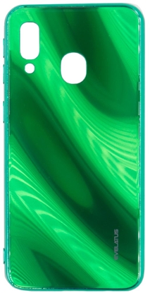 Picture of Evelatus Samsung Galaxy A40 Water Ripple Full Color Electroplating Tempered Glass Case Green