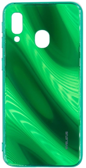 Picture of Evelatus Samsung Galaxy A40 Water Ripple Full Color Electroplating Tempered Glass Case Green